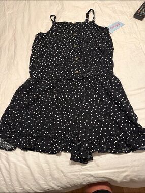 Cat & Jack Black Polka Dot Ruffle Romper